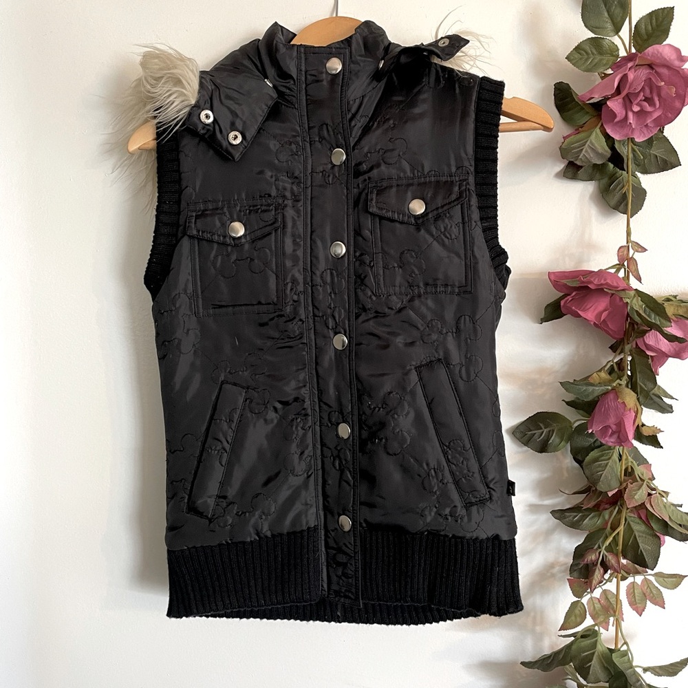Paul Frank Skurvy Black Sherpa Lined Vest XS